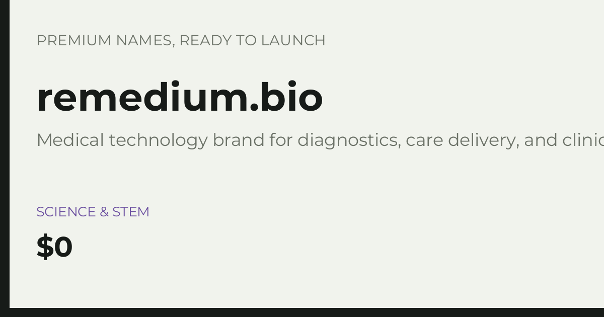 Brand preview for remedium.bio
