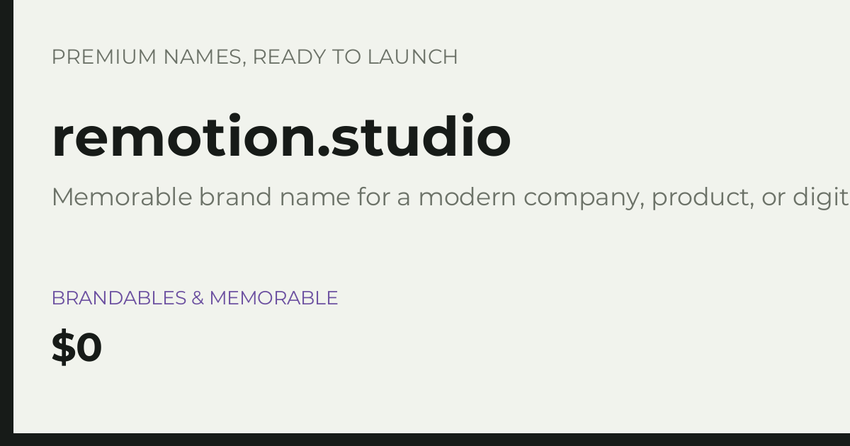 Brand preview for remotion.studio