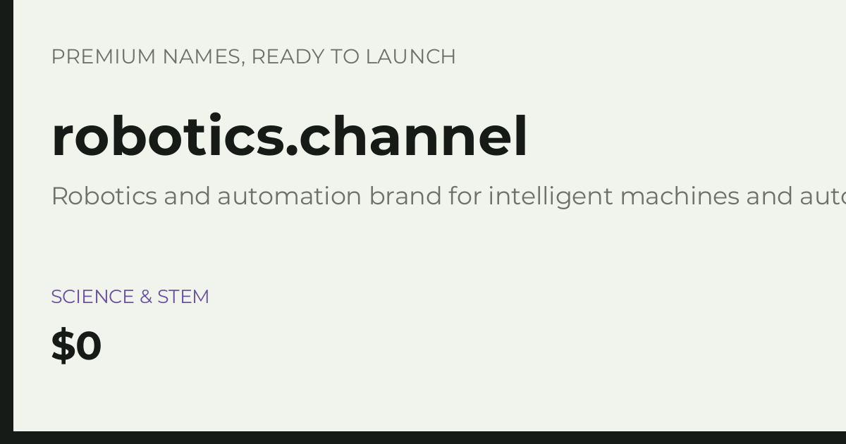 Brand preview for robotics.channel