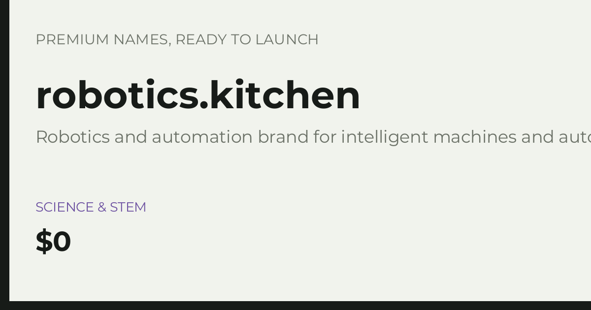 Brand preview for robotics.kitchen