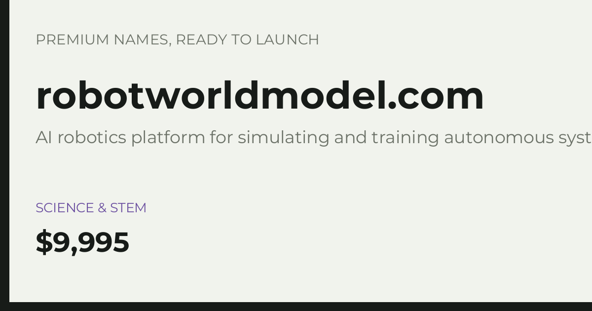 Brand preview for robotworldmodel.com