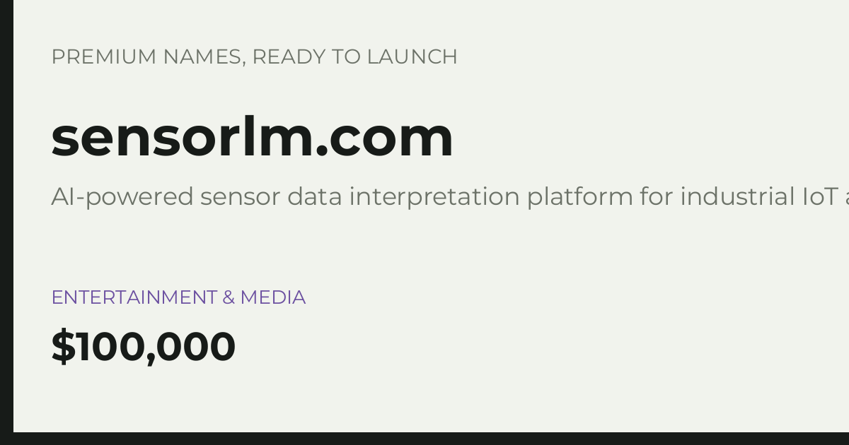 Brand preview for sensorlm.com