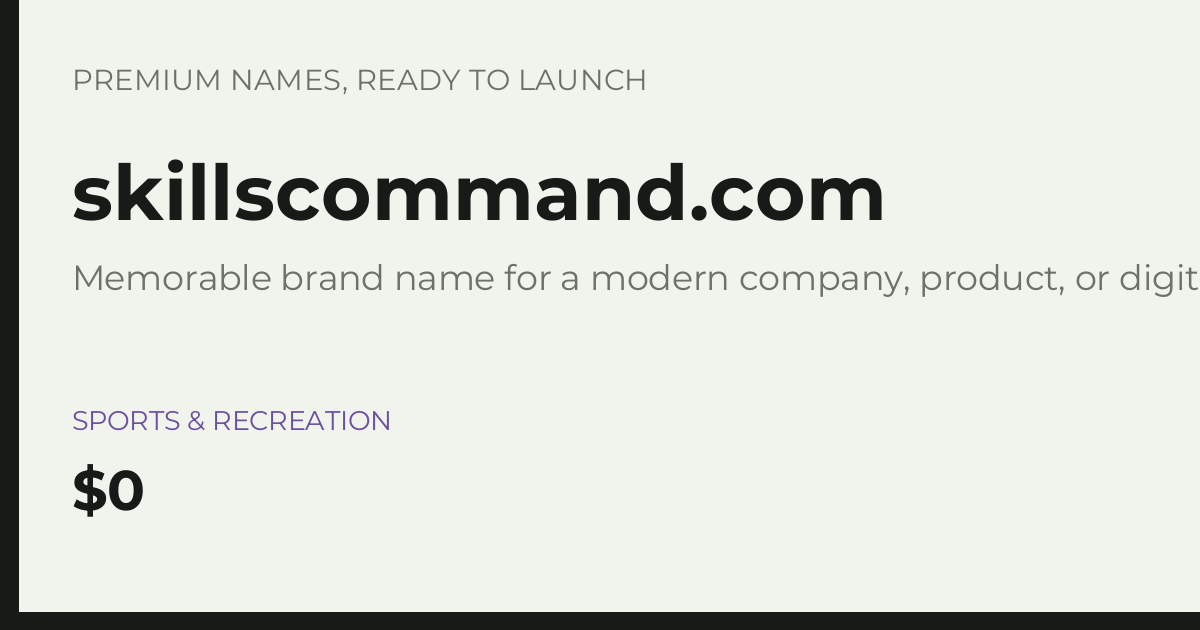 Brand preview for skillscommand.com