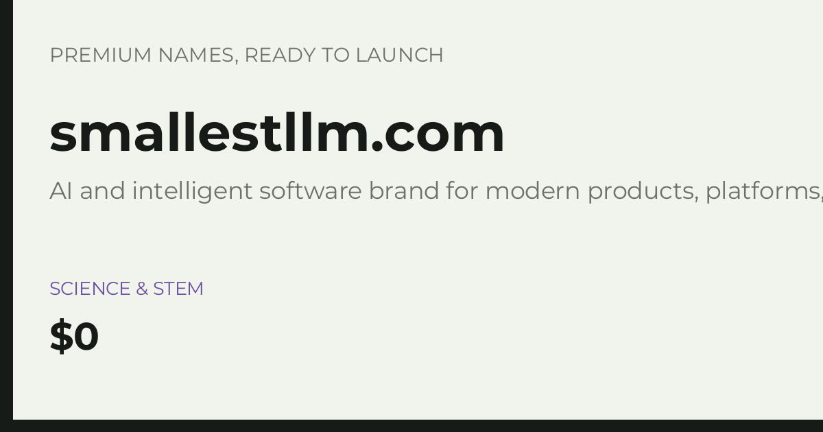 Brand preview for smallestllm.com