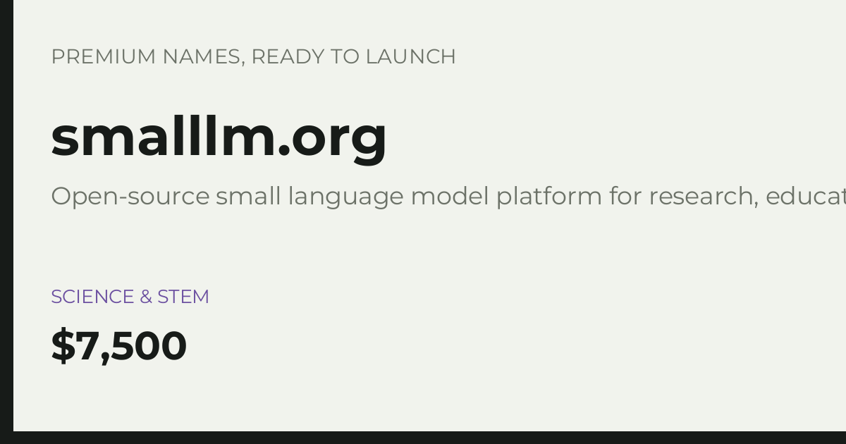Brand preview for smalllm.org