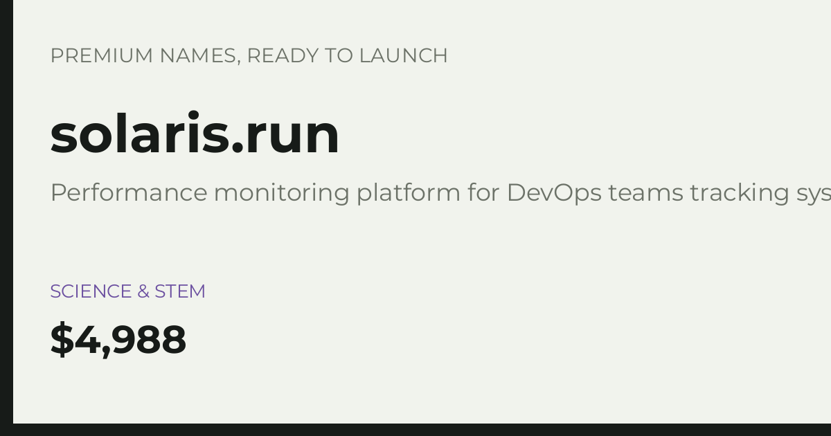 Brand preview for solaris.run
