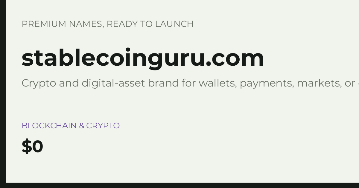 Brand preview for stablecoinguru.com