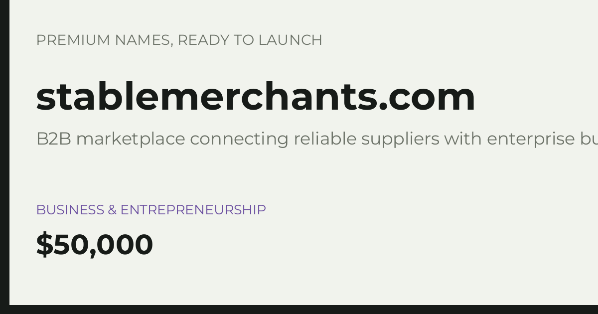 Brand preview for stablemerchants.com