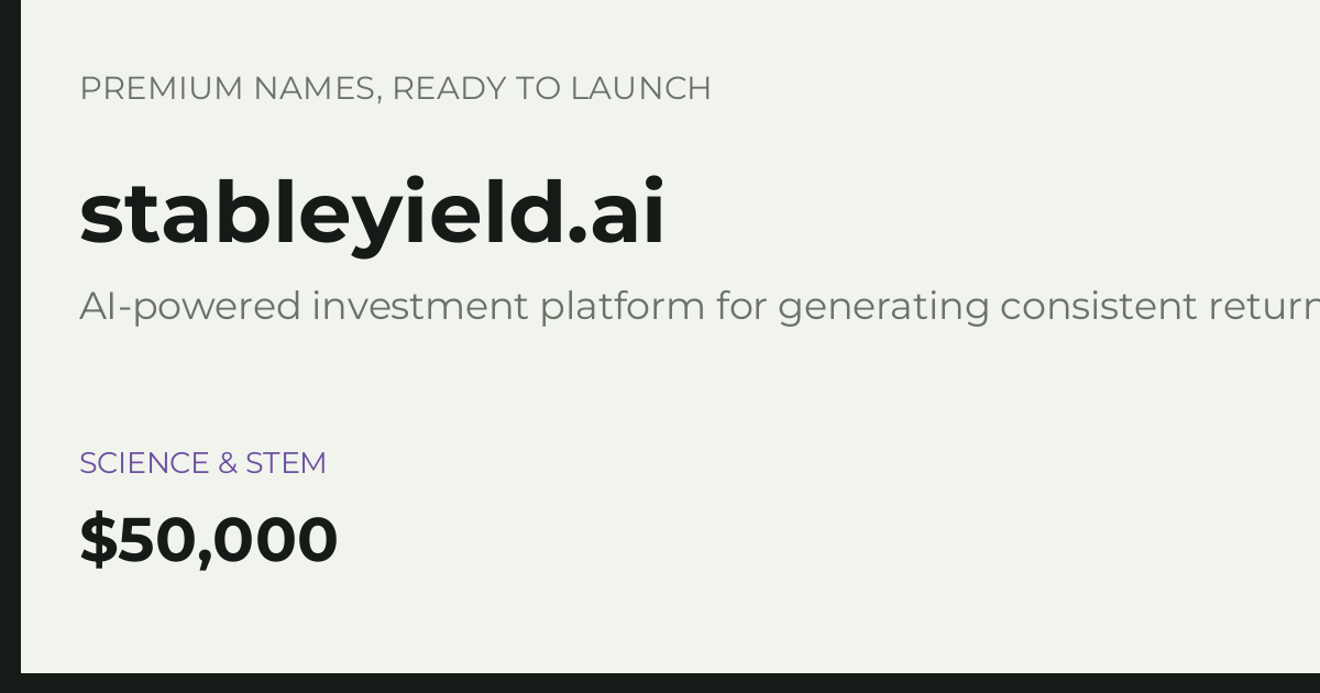 Brand preview for stableyield.ai