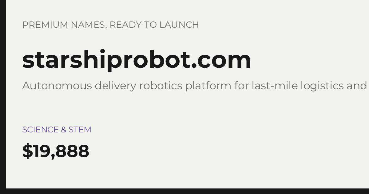Brand preview for starshiprobot.com