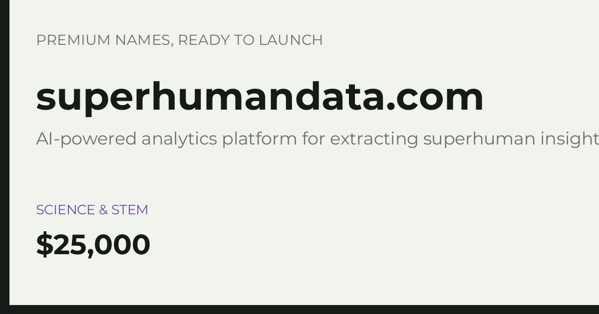 Brand preview for superhumandata.com