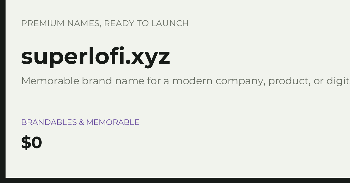 Brand preview for superlofi.xyz