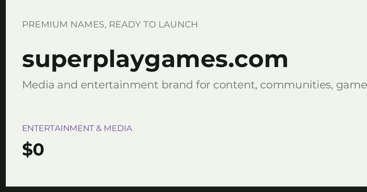 Brand preview for superplaygames.com