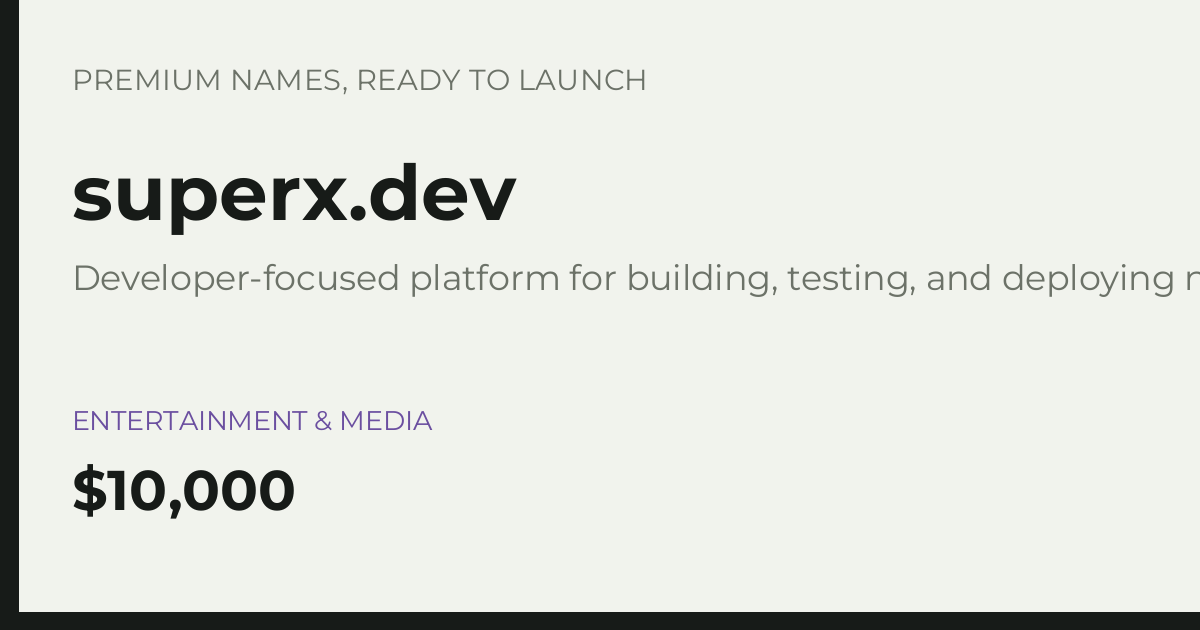 Brand preview for superx.dev