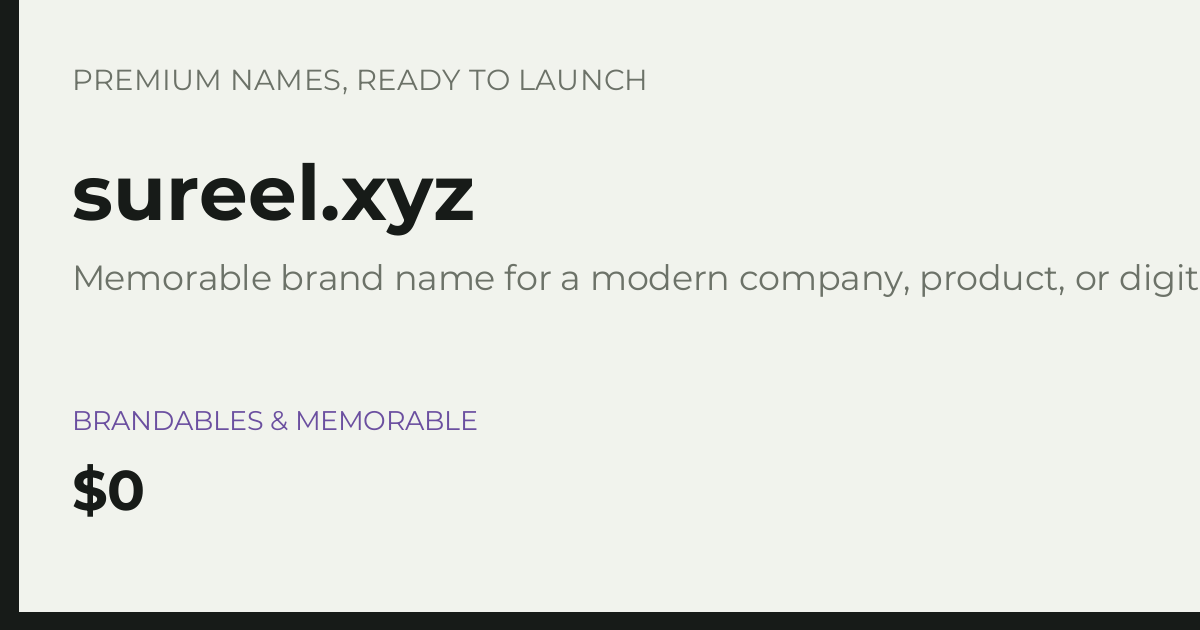 Brand preview for sureel.xyz