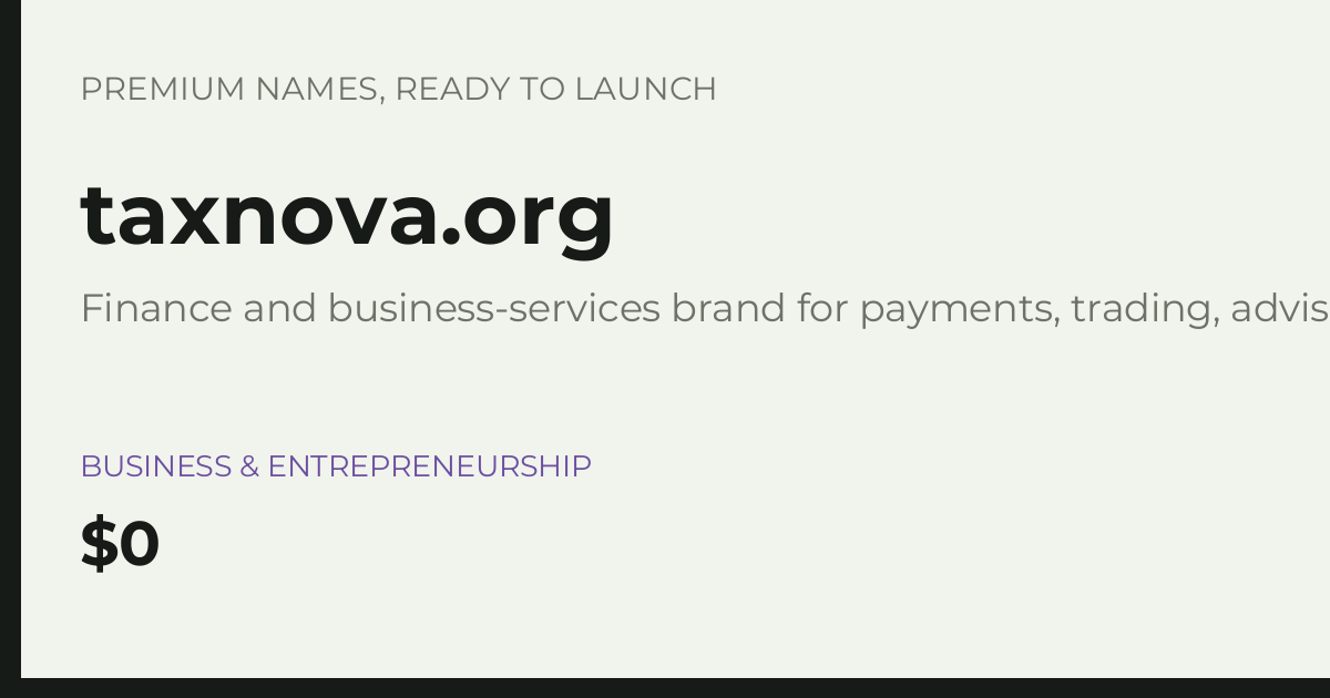 Brand preview for taxnova.org