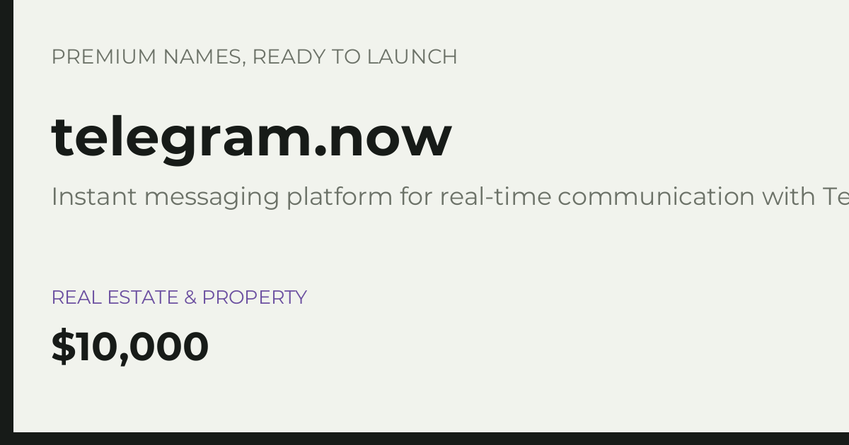 Brand preview for telegram.now