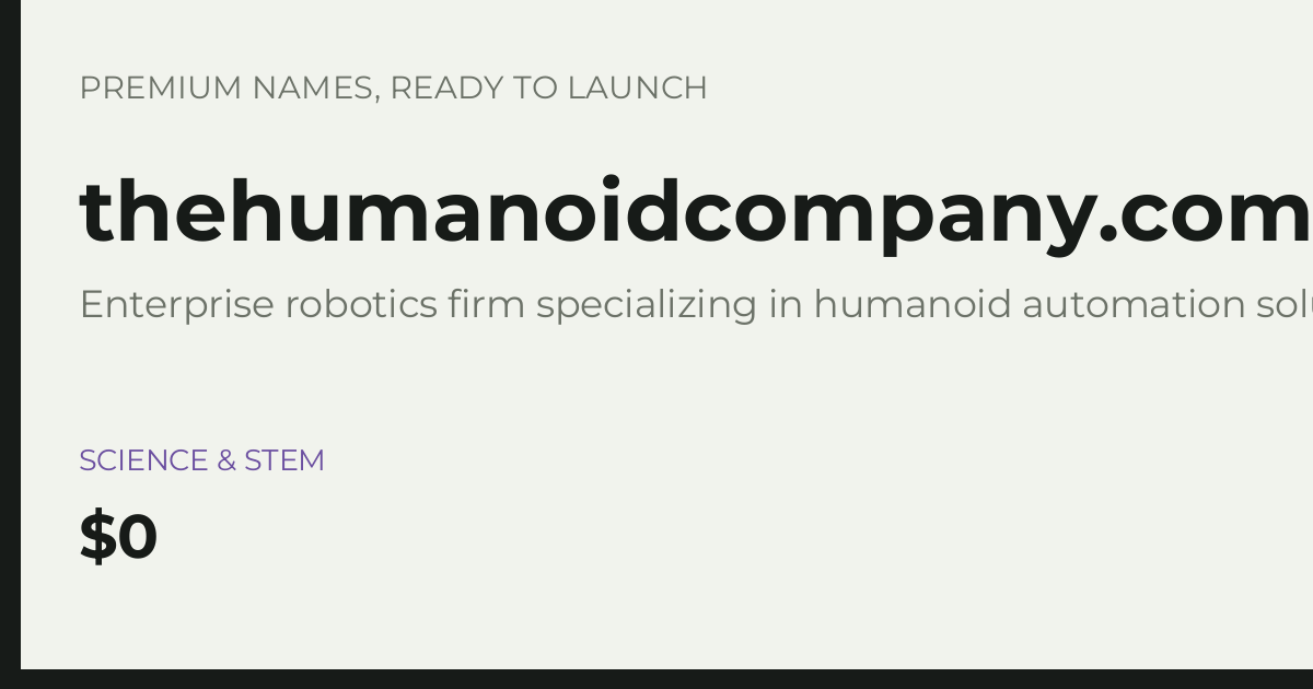 Brand preview for thehumanoidcompany.com