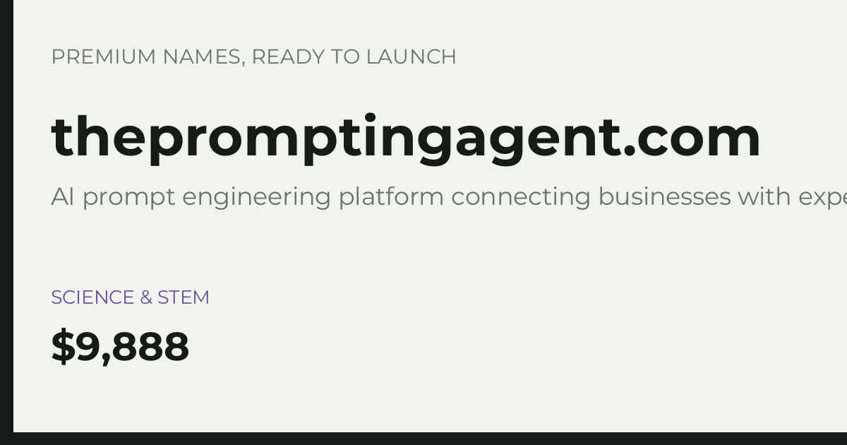 Brand preview for thepromptingagent.com