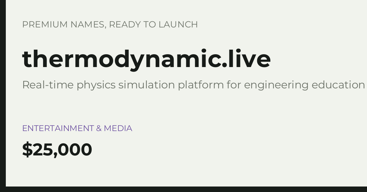 Brand preview for thermodynamic.live