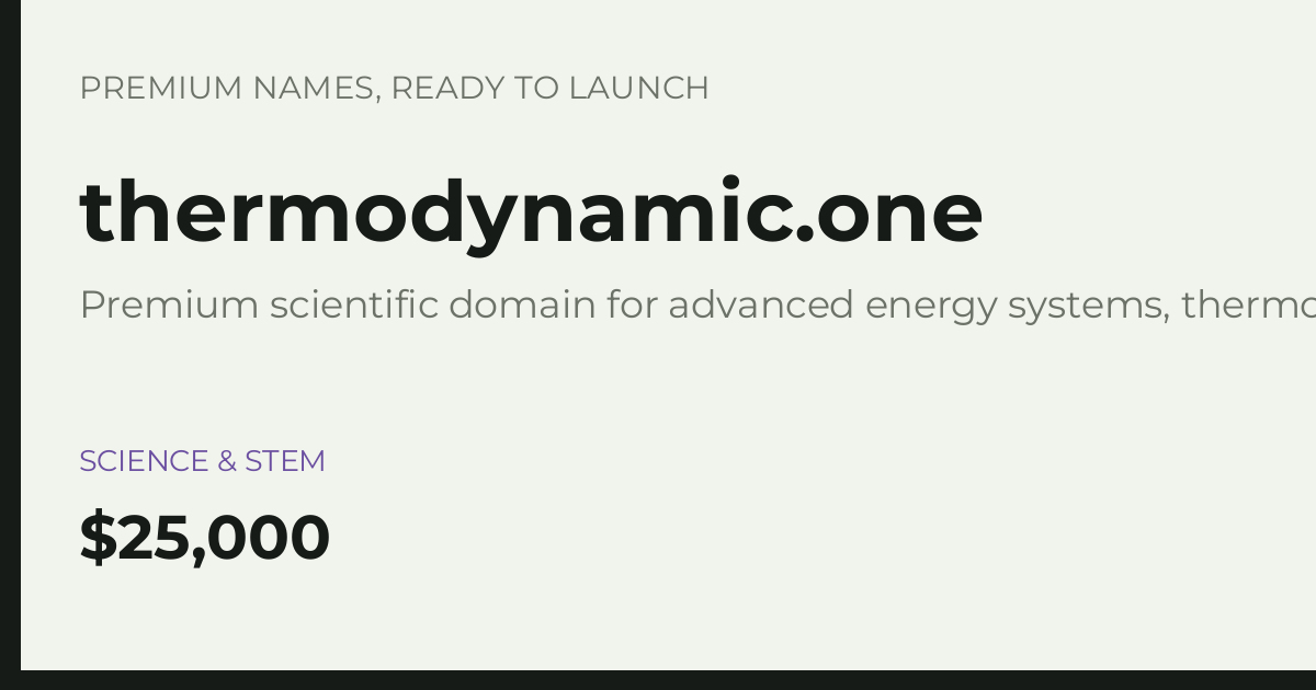Brand preview for thermodynamic.one