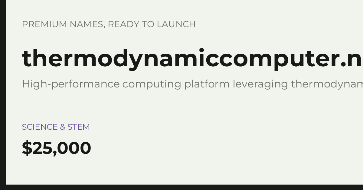 Brand preview for thermodynamiccomputer.net