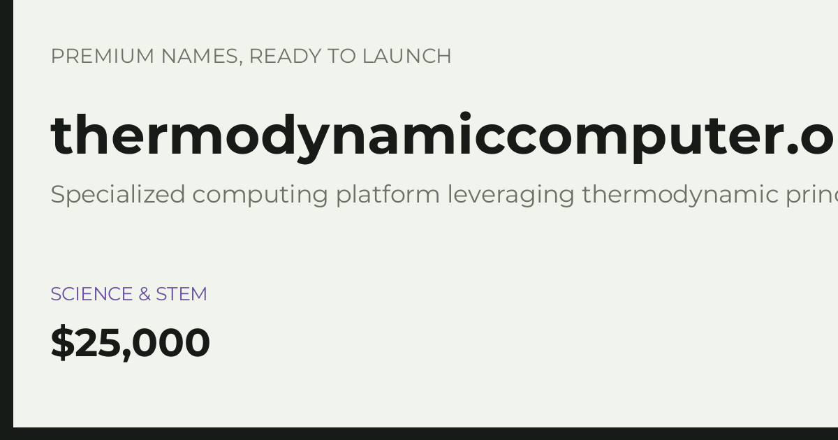 Brand preview for thermodynamiccomputer.org