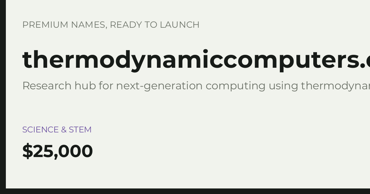 Brand preview for thermodynamiccomputers.org