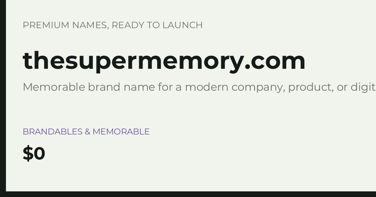 Brand preview for thesupermemory.com