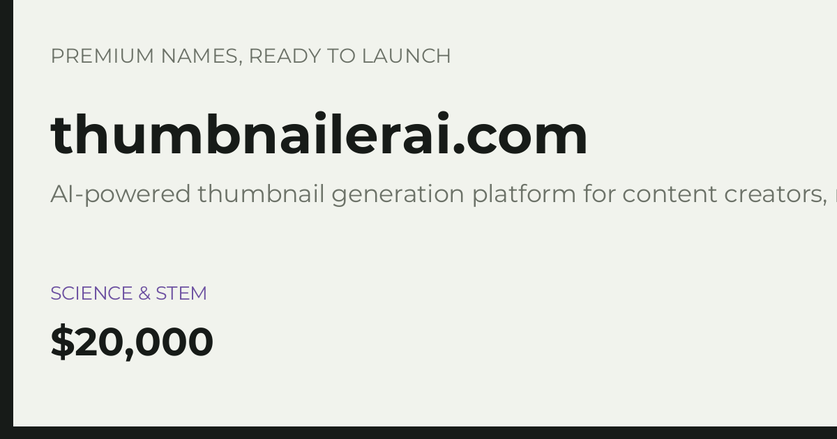 Brand preview for thumbnailerai.com