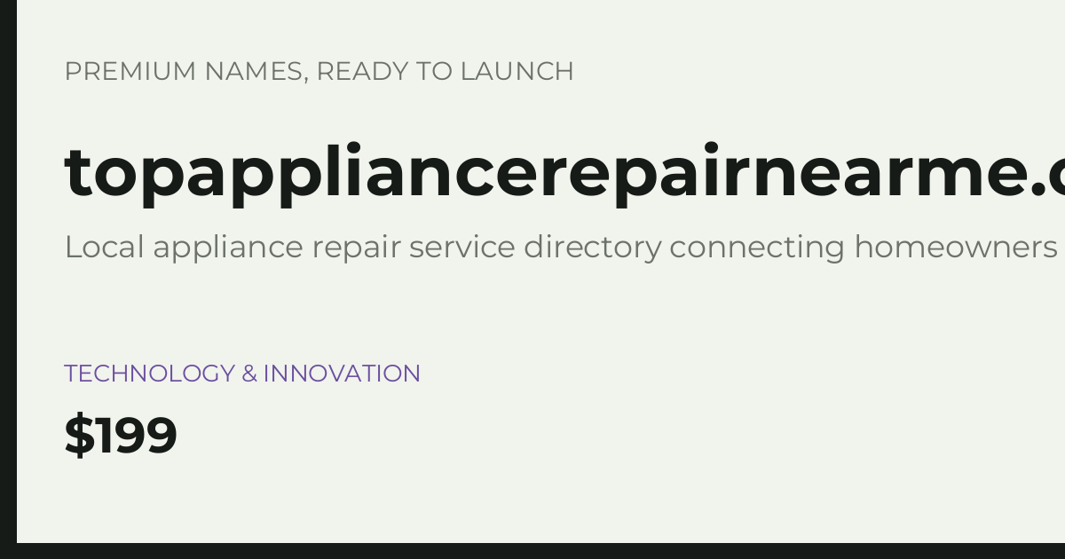 Brand preview for topappliancerepairnearme.com