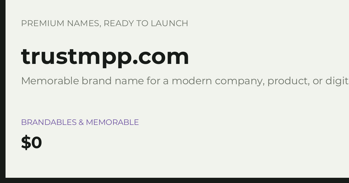 Brand preview for trustmpp.com