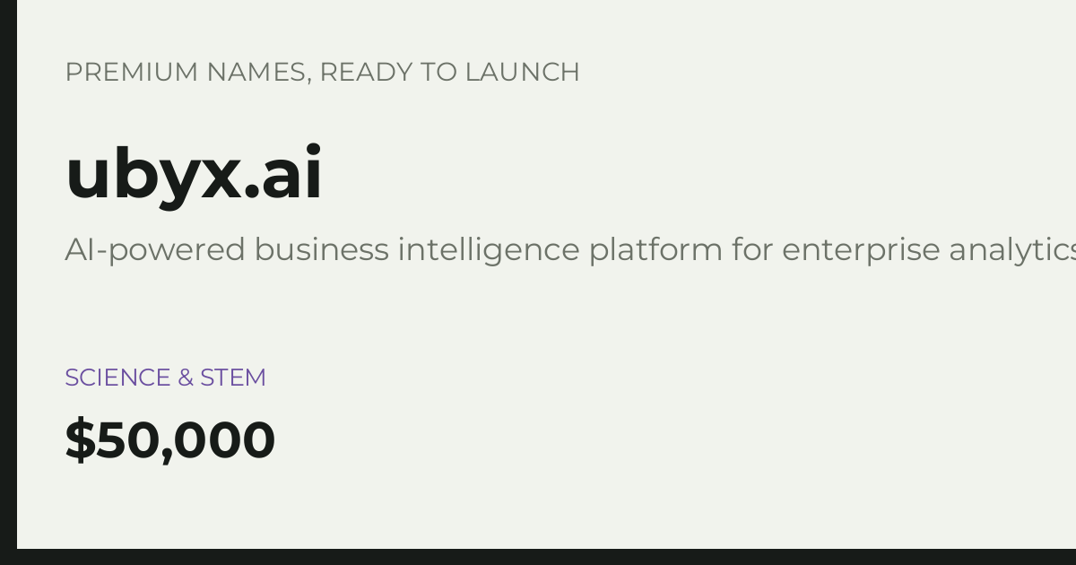 Brand preview for ubyx.ai