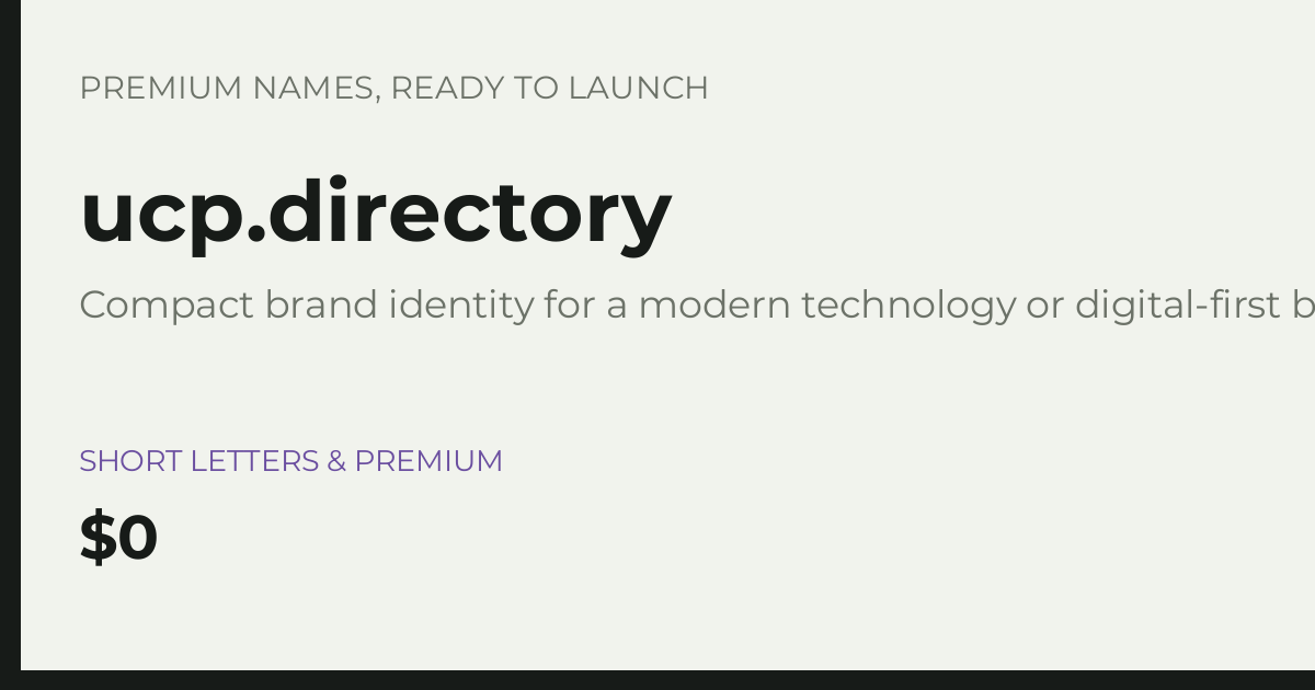 Brand preview for ucp.directory