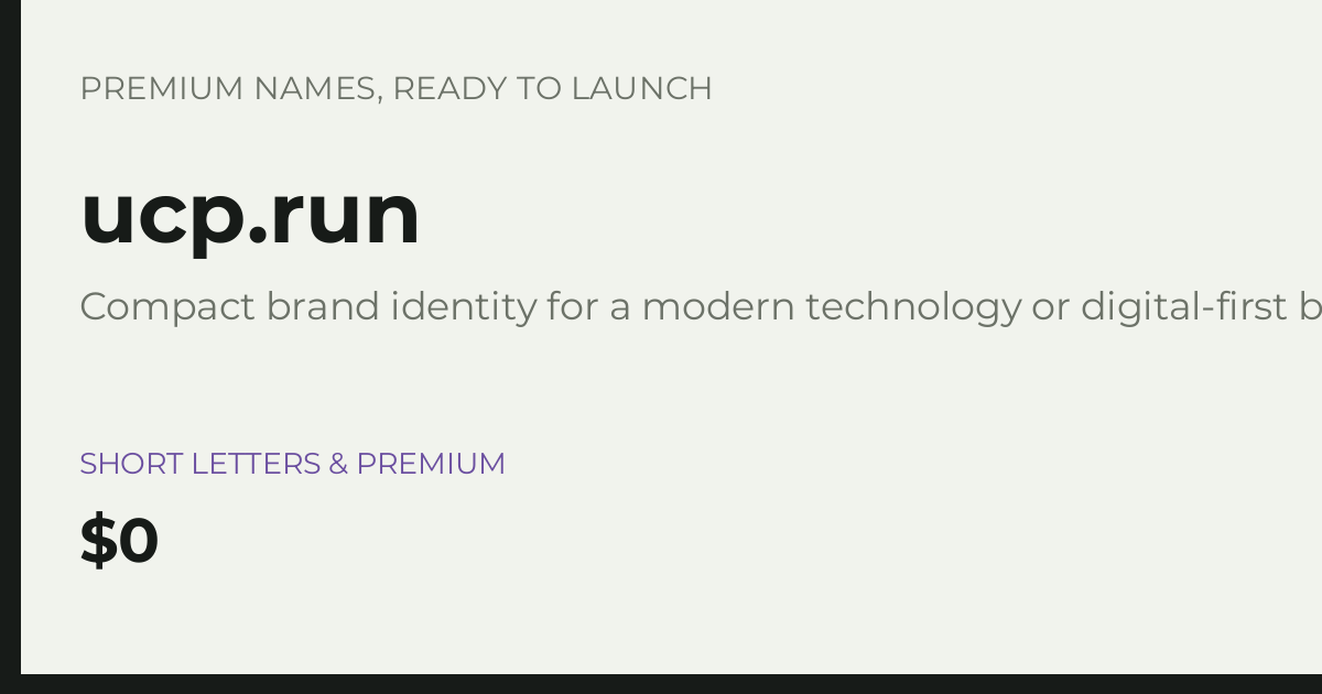 Brand preview for ucp.run