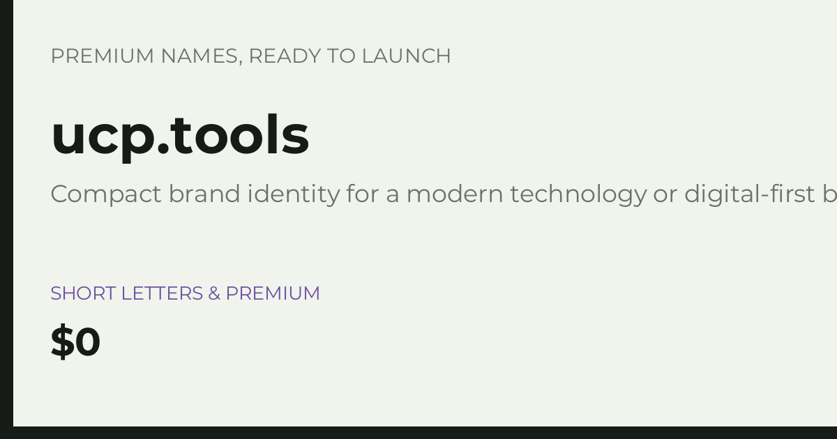 Brand preview for ucp.tools