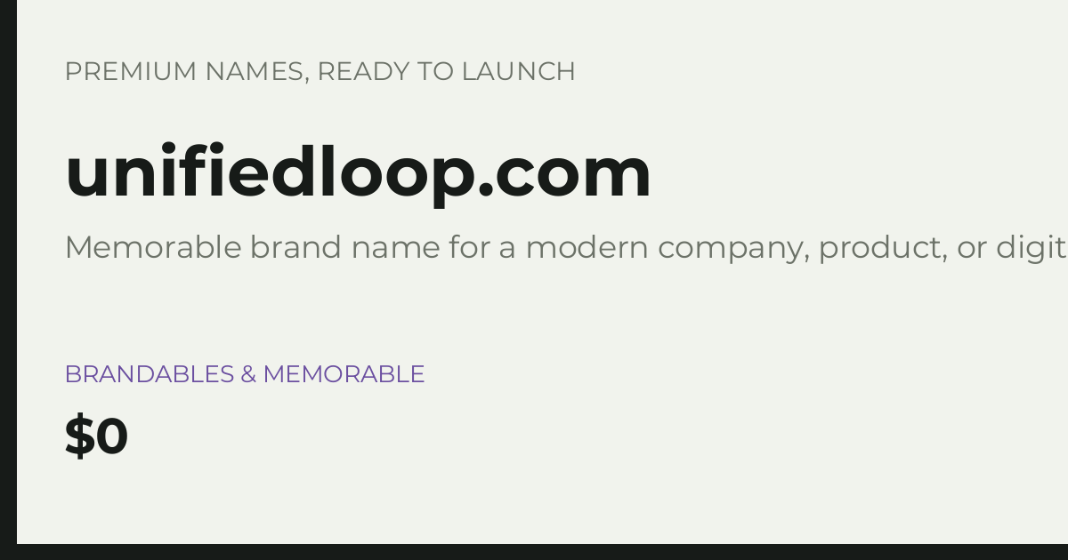 Brand preview for unifiedloop.com