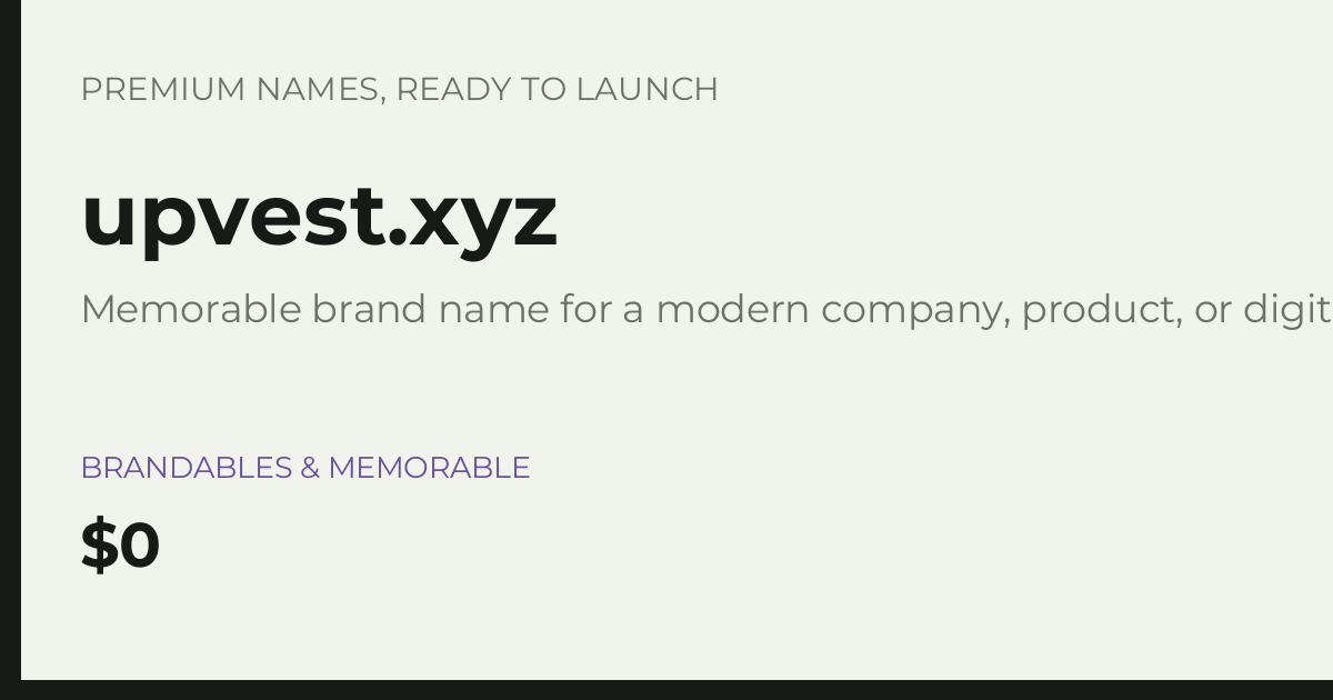 Brand preview for upvest.xyz