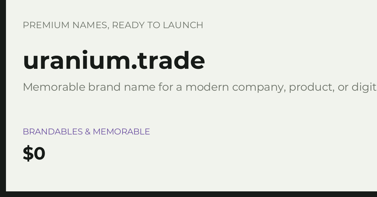 Brand preview for uranium.trade