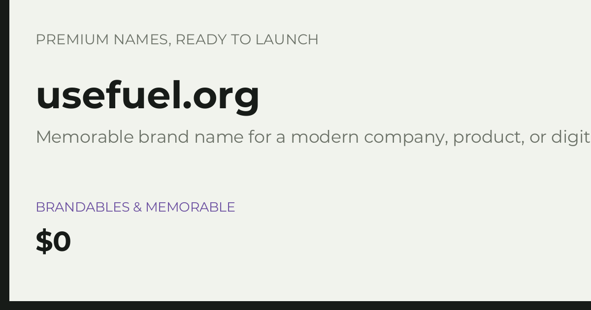 Brand preview for usefuel.org