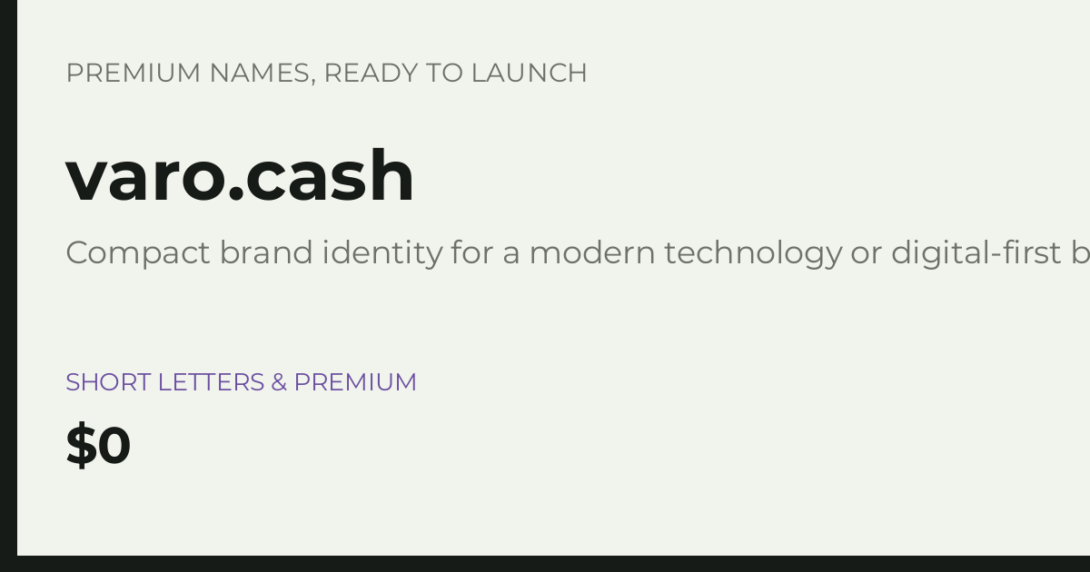 Brand preview for varo.cash
