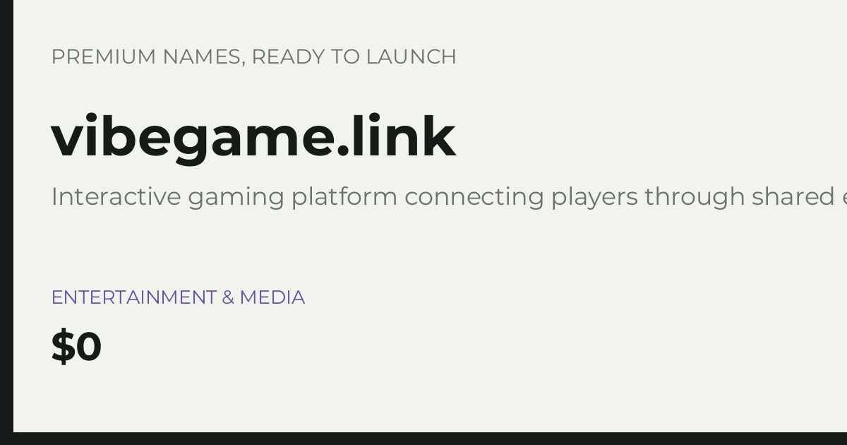 Brand preview for vibegame.link