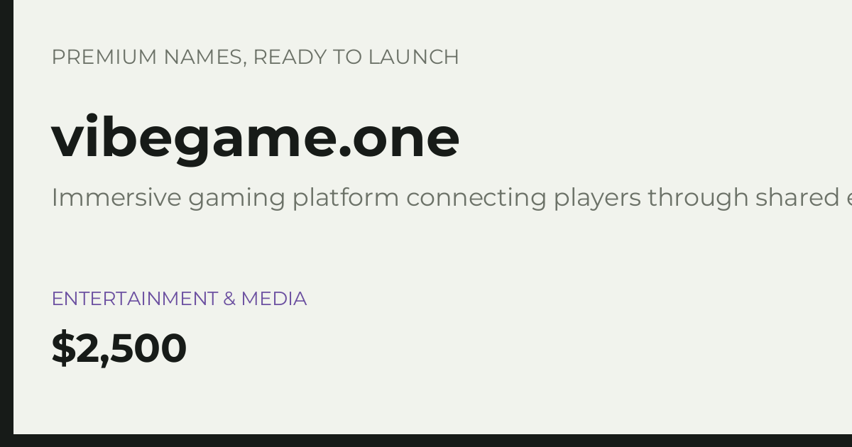 Brand preview for vibegame.one