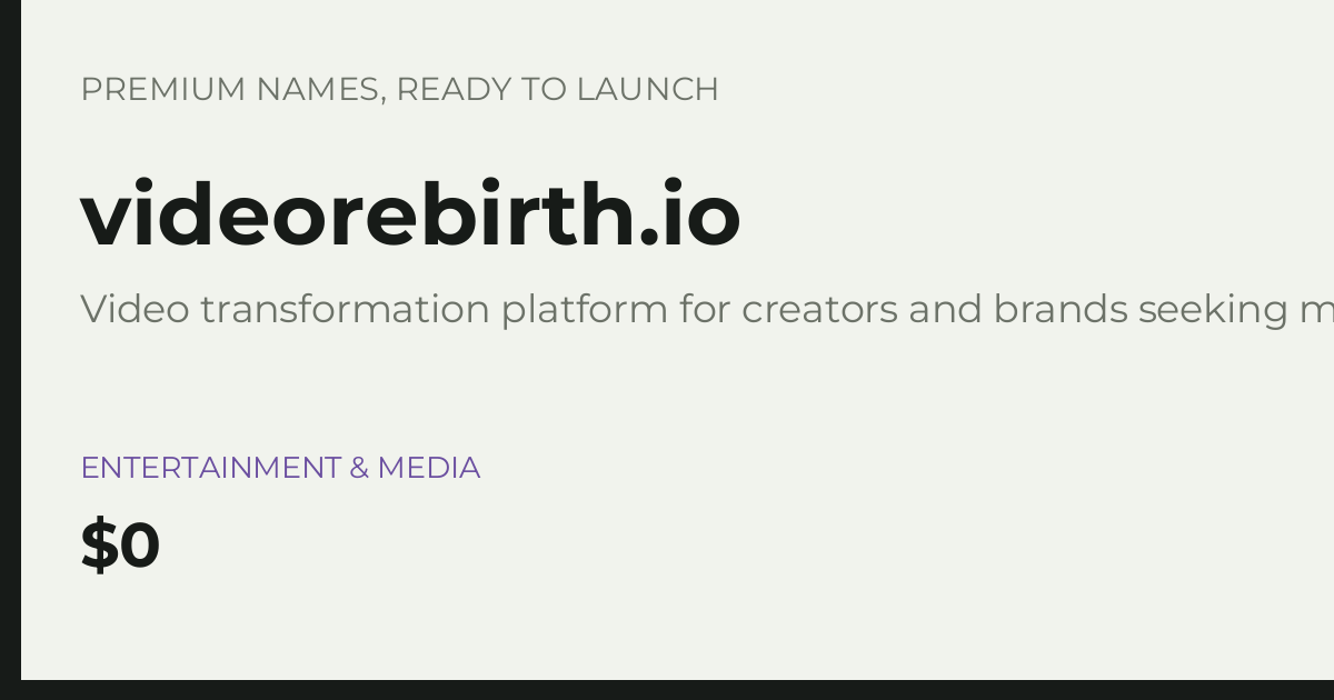 Brand preview for videorebirth.io