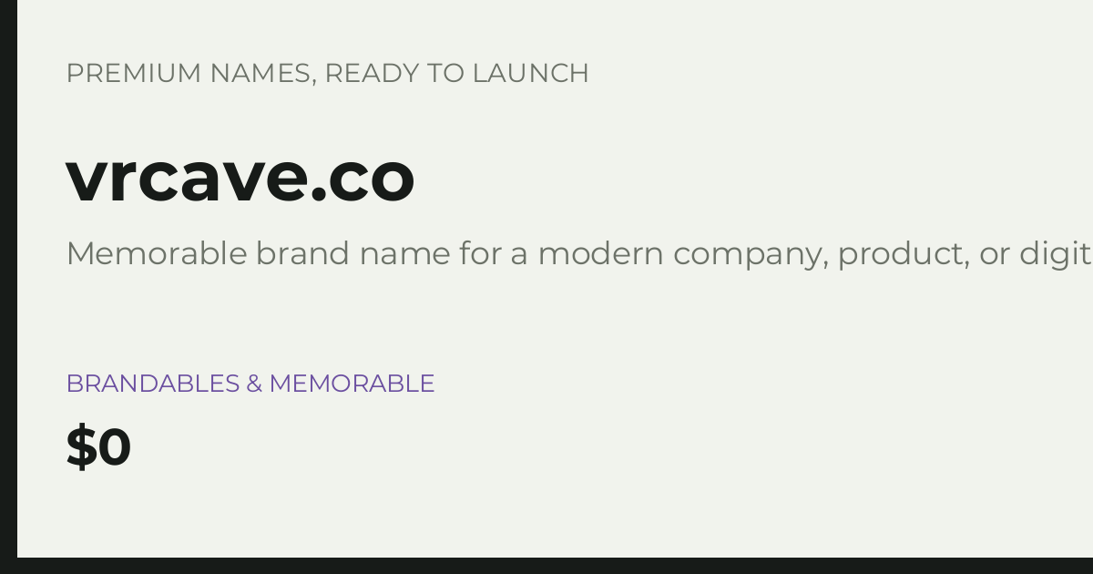 Brand preview for vrcave.co