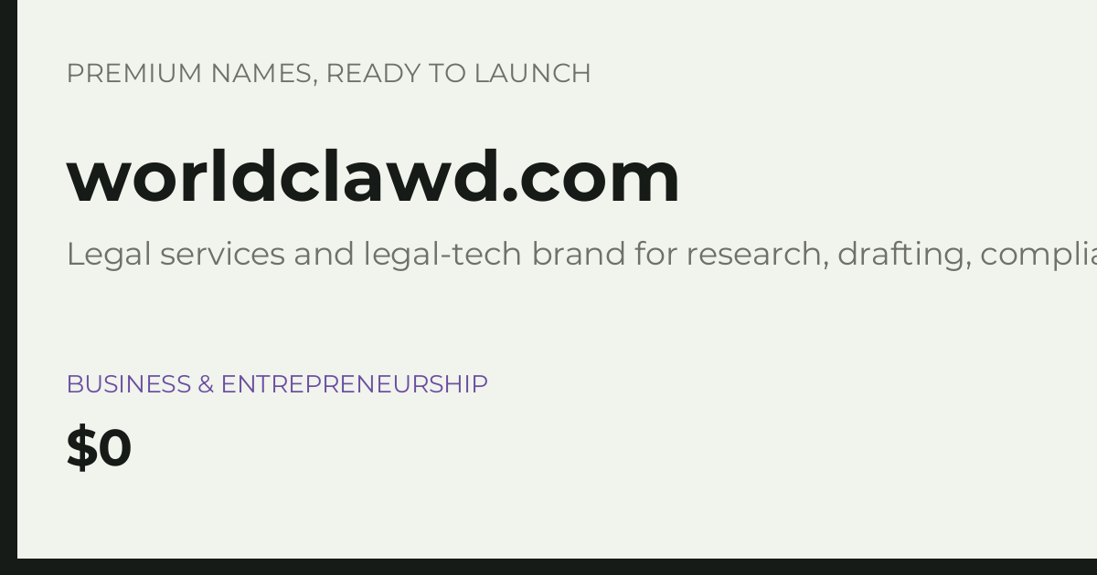 Brand preview for worldclawd.com