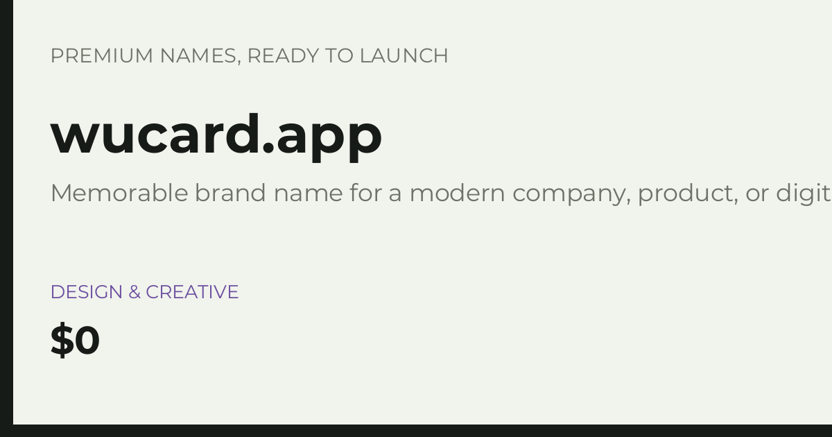 Brand preview for wucard.app