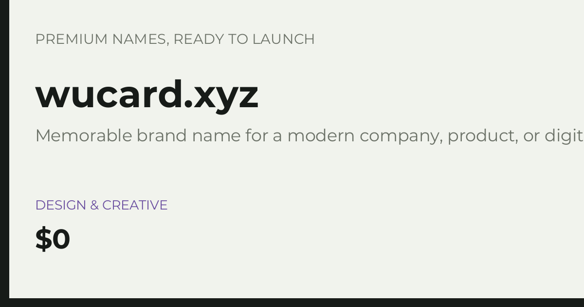 Brand preview for wucard.xyz