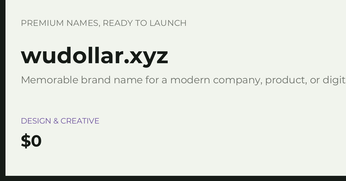 Brand preview for wudollar.xyz