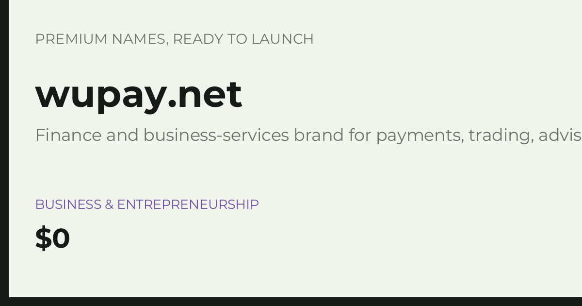 Brand preview for wupay.net